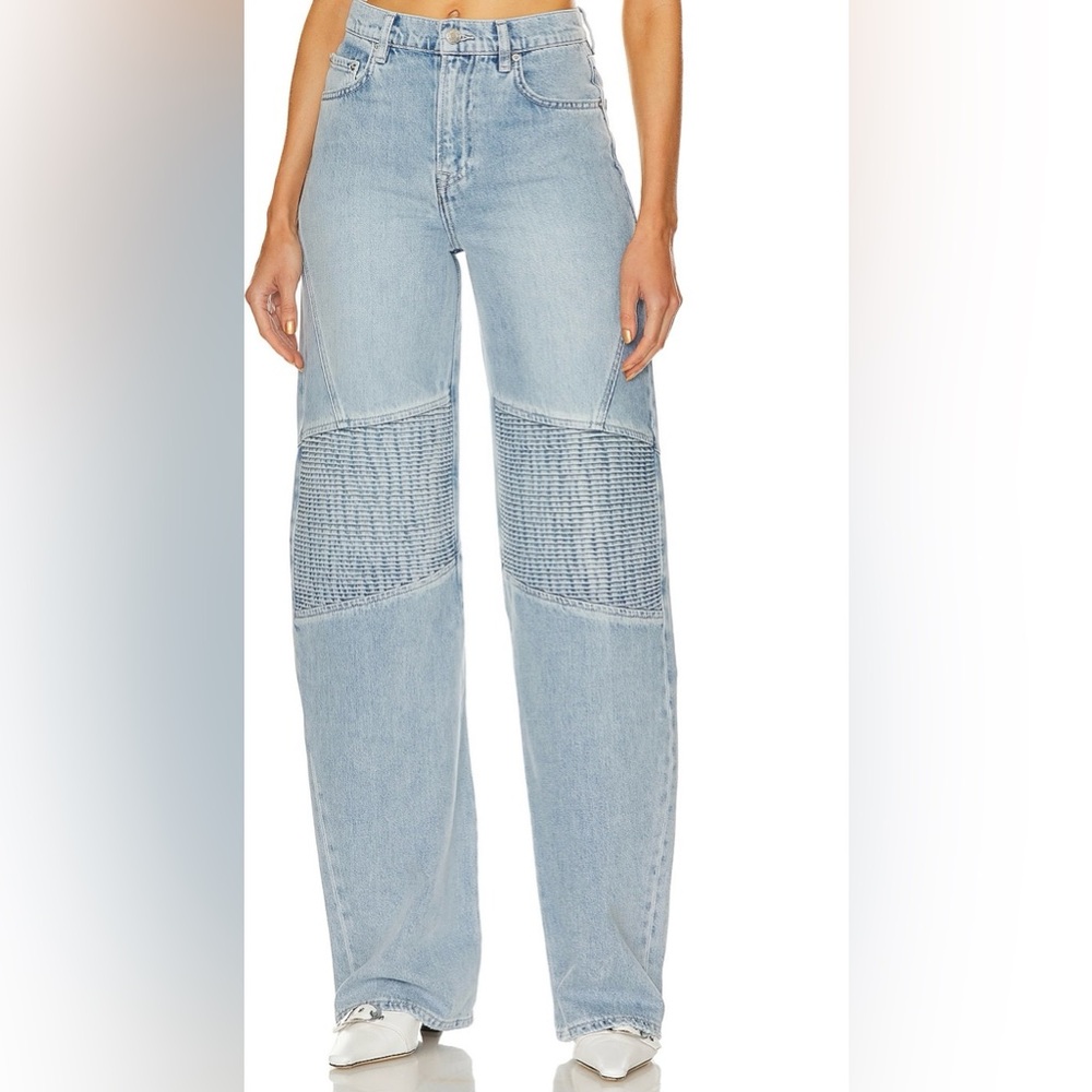 Mariah Wide Leg Racer Jean In Coast Highway Grlfrnd Color: Coast Highway